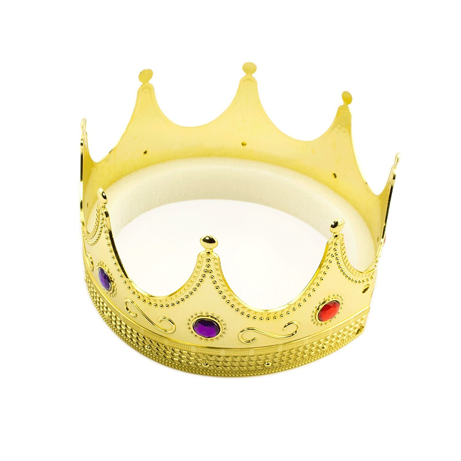 Plastic King Gold Crown GOT Jeweled Regal Adults Prince Costume Prop ...